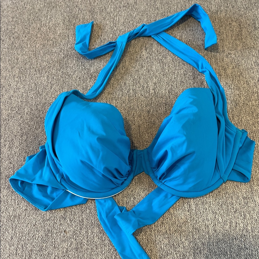 2Bamboo Blue Halter Bikini Top 32-34DD